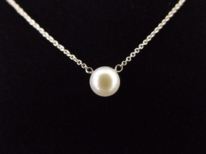 .925 Sterling Silver Genuine Solitaire Pearl Necklace