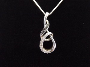 .925 Sterling Silver Diamond Accented Infinity Pendant Necklace