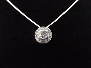 .925 Sterling Silver Crystal Slide Pendant Necklace