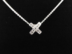 .925 Sterling Silver Crystal X Hug Pendant Necklace