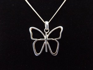 .925 Sterling Silver Butterfly Pendant Necklace