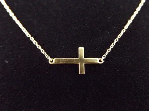 .925 Sterling Silver Fixed Vermeil Cross Pendant Necklace