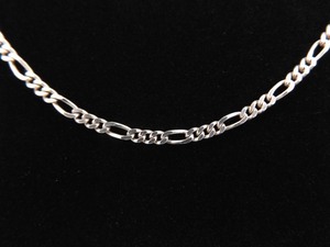 .925 Sterling Silver Figaro Link Necklace