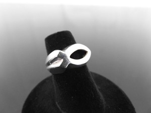 .925 Sterling Silver Christian Ichthys Ring Size 5