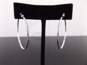.925 Sterling Silver Latch Post Hoop Earrings