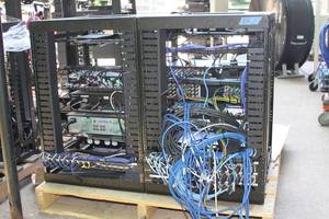 lot 4 image: Lot of 2 - Middle Atlantic Equipment Cabinet Rack Frames with Various Pro Audio & Video Items  Accessories