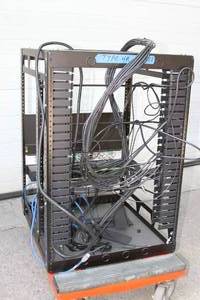lot 10 image: Middle Atlantic Equipment Cabinet Rack Frame with Various Pro Audio & Video Items  Accessories