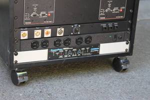 lot 20 image: Middle Atlantic Rolling Equipment Stand  Cart  Rack with Miscellaneous Pro Audio & Video Items