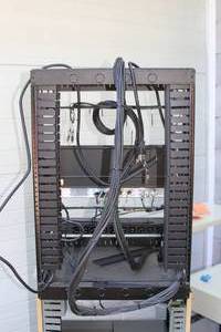 lot 24 image: Middle Atlantic Equipment Cabinet Rack Frame with Various Pro Audio & Video Items  Accessories