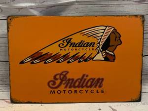 lot 69 image: Indian Motorcycle Metal Sign Approx 8 x 12
