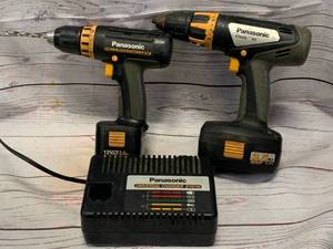 lot 71 image: Panasonic Cordless 12v & 18v Drills with Charger