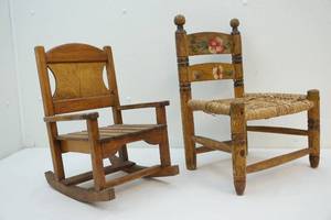 Small antique childrens chairs
