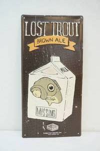 Metal Lost Trout sign