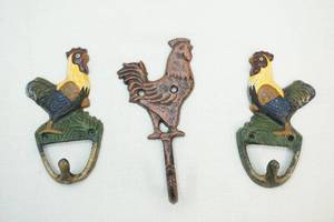 Chicken themed hat hooks