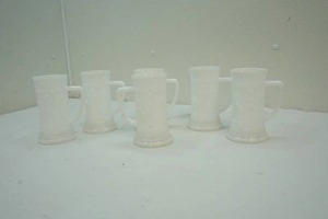 Milk glass mugs