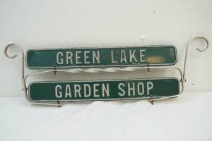 Garden shop metal sign