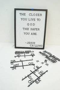 Letter board with message
