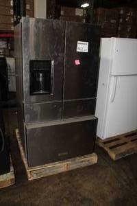lot 862 image: KitchenAid Side-by-Side Dual Drawer Refrigerator Bottom Freezer with WaterIce KRMF706ESS01 (display model)