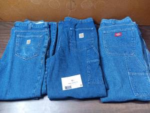 lot 31 image: 6 Pairs of 34x34 Dickies & Carhartt Jeans- 2  Dickies Carpenter Jeans, 1 Carhartt Relaxed Fit, 2 Carhartt Carpenter Jeans, 1 Carhartt Relaxed Fit