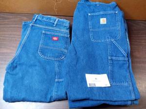 lot 52 image: 6 Pairs Of Carhartt & Dickies Jeans - 3 40x32 Carhartt Carpenters Jeans, 2 40x32 Carhartt Relaxed Fit Jeans, 1 40UL Dickies Carpenters Jeans