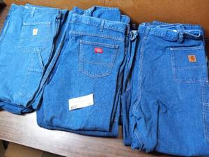 lot 58 image: 12 Pairs Of Dickies & Jeans - 3 48UL Dickies Carpenters Jeans, 3 46x30 Carhartt Carpenters Jeans, 2 46x30 Carhartt Carpenters Jeans, 1 44x30 Dickies Relaxed Fit Jeans, 1 44x30 Carhartt Carpenters Jeans AND MORE