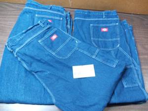 lot 60 image: 4 Pairs of  Dickies & Carhartt Jeans - 1 50UL Dickies Carpenters Jeans, 2 50x30 Dickies Carpenters Jeans, 1 48x32 Carhartt Carpenters Jeans