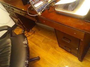 lot 47 image: Chair and Desk, 2 Drawer File.