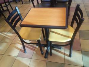lot 72 image: Tables with 2 Chairs (Yellow).