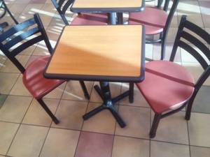lot 64 image: Tables with 2 Chairs (Rose Gold).
