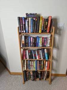 lot 513 image: Wooden Bookshelf and ALL the Books