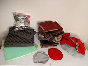 lot 577 image: Swatches of Mixed Fabrics, Leathers, & Padding