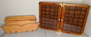 lot 556 image: Stunning Vintage Display Case wGlass Doors & Ark Coat Hanger