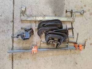 lot 53 image: Lot of (8) Craftsman C-Clamps and More
