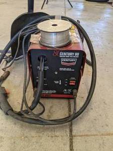 lot 7 image: Century 80 Gasless Wire Feed Welder 120v with Mask