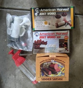 lot 144 image: Vintage Lot of (2) American Harvest Jerky Makers and (1) Hi Mountain Sausage Kit