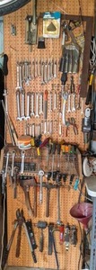 lot 82 image: Pegboard w Large Lot of Misc. Tools