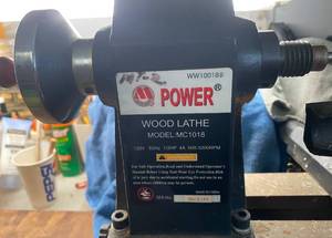 lot 160 image: Power Variable Speed Wood Lathe 12HP, Drill Chuck and Screw Chuck