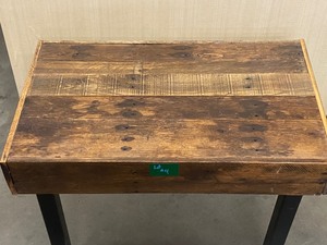 Steel-Framed Desk  Table With Re-Claimed Wood Top