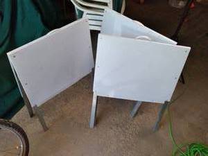 lot 24 image: (3) Plastic Sign Stands 24 X 31.5...
