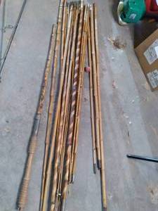 lot 36 image: Vintage Bamboo Fishing Poles See Photos...