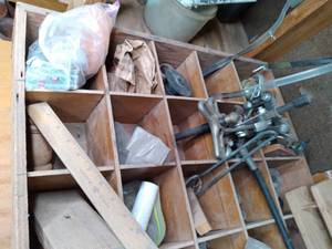 lot 50 image: Plastic Bin of  Cords, Wood Working...