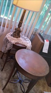 lot 114 image: (2) Vintage 18 Round X 27 Tables ...