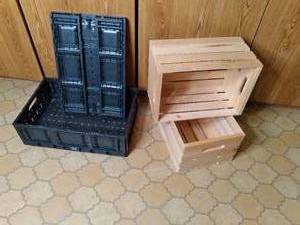 lot 134 image: (2) Plastic Collapsible Storage Cra...
