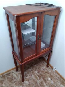 lot 166 image: Lighted Display Cabinet With Glass Shelves (22.5 X 12...
