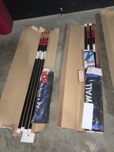 ZIPWALL ZP4 Contains 4 10 ft. Steel Spring Loaded Poles 4-Heads, 4-Plates, 4-Tethers, 4-Grip Disks, 2-Zippers and 1-Carrying Bag. See Pictures