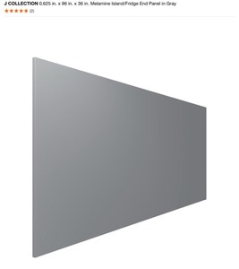 J COLLECTION 0.625 in. x 96 in. x 36 in. Melamine IslandFridge End Panel in Gray. See Pictures