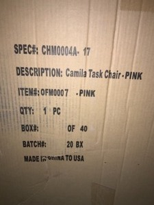 JAYDEN CREATION Camila Pink Swivel Task Chair. See Pictures