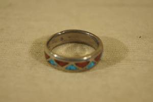 Sterling Silver Ring with Turquoise Inlay