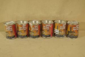 6 Cans of High Heat Satin Black Stove Paint