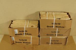 5 Boxes of 1 x 2 x 12 Wood Grade Stakes